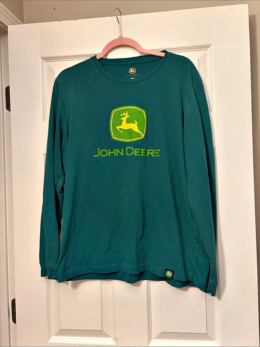 John Deere Men's Long Sleeve Tee in Green Size Medium